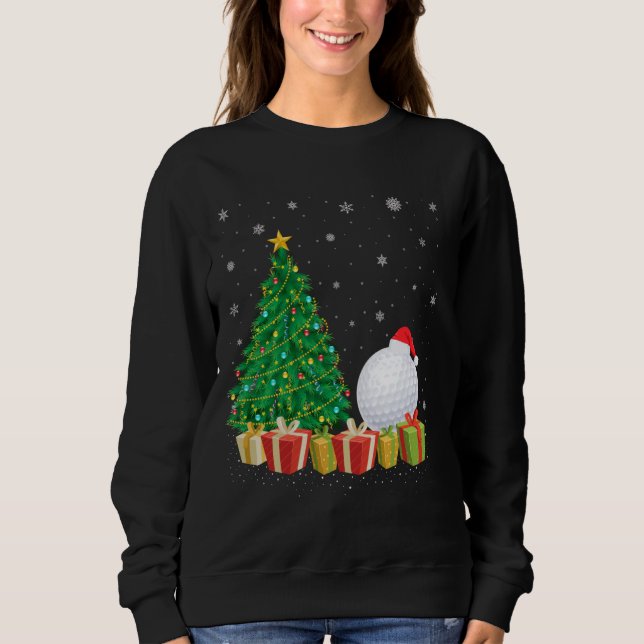 Sweatshirt Golf Ball Xmas Tree Lighting Santa Hat Golf Ball C (Devant)