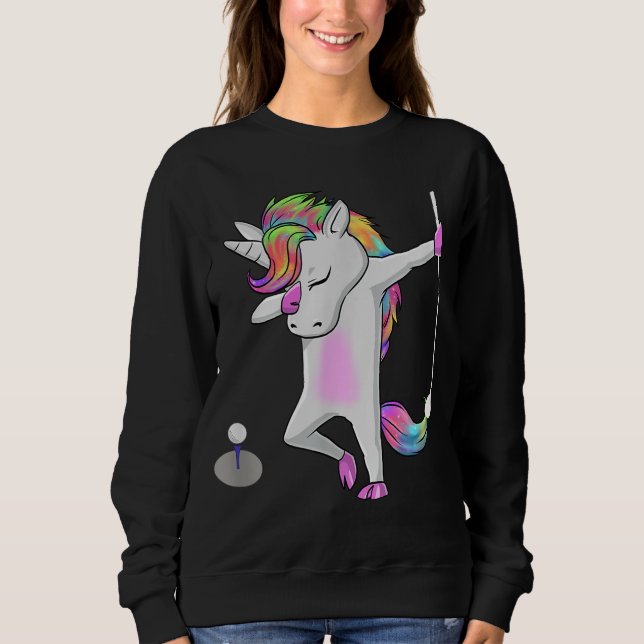 Sweatshirt Golf Dabbing Unicorn Funny Dab Dance Funny Cadeau (Devant)