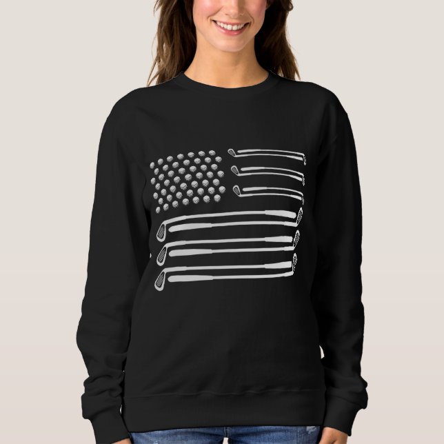 Sweatshirt Golf Drapeau Golf Club de balle 4 juillet Pères Da (Devant)