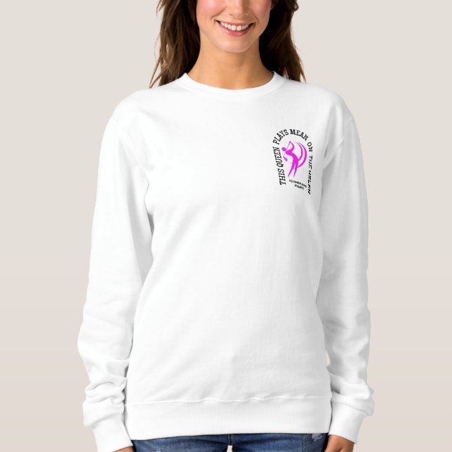 Sweatshirt Golf féminin LA REINE JOUE MÉCHANT SUR LE GREEN (Devant)