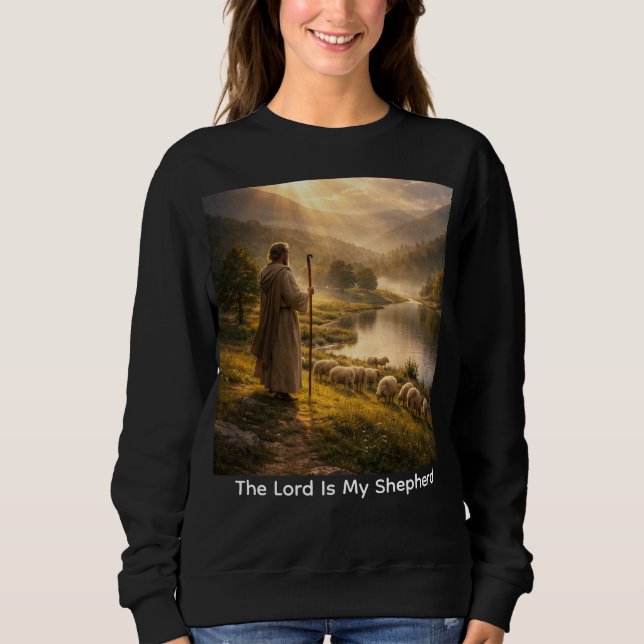 Sweatshirt Good Shepherd Sunset Landscape Art (Devant)