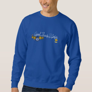 Sweatshirt "Good Thing I Yoga" avec Lotus Design en blanc