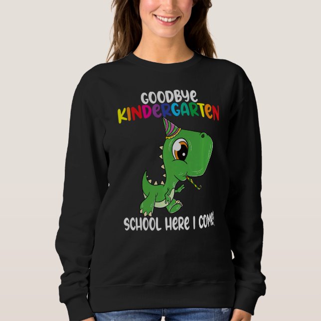 Sweatshirt Goodbye Kindergarten School Je viens Dino School (Devant)