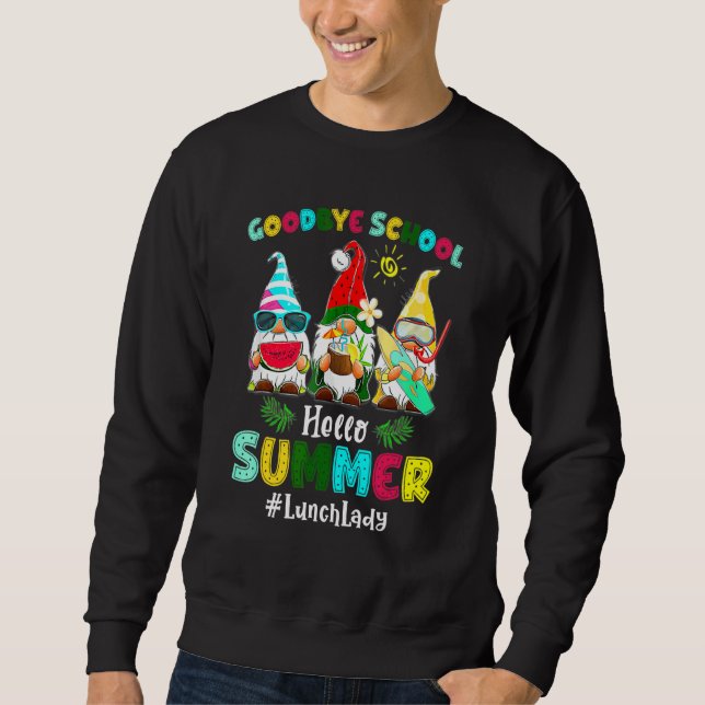 Sweatshirt Goodbye School Hello Summer Vacation Gnome Présent (Devant)