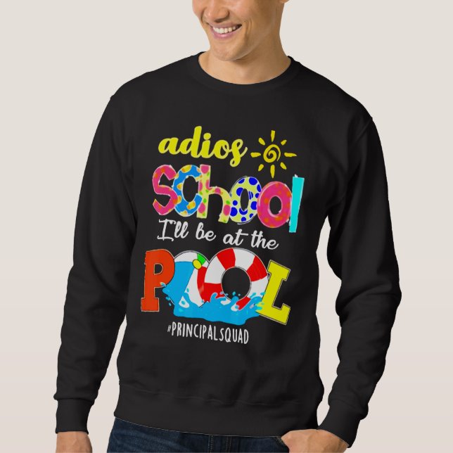 Sweatshirt Goodbye School Je serai à la piscine Swimmer (Devant)
