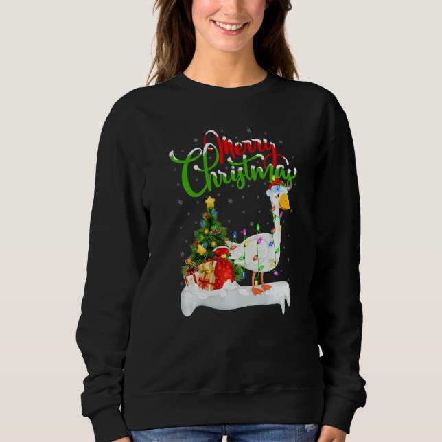 Sweatshirt Goose Bird  Xmas Decorations Santa Goose Christmas (Devant)