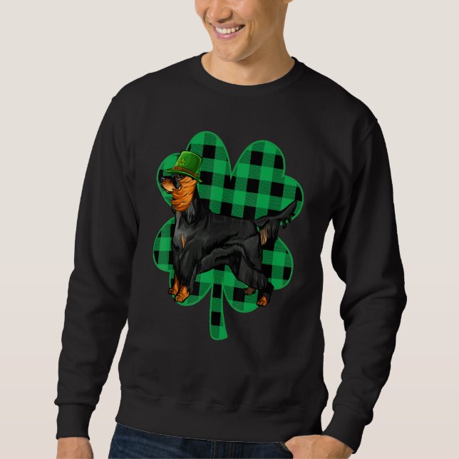 Sweatshirt Gordon Setter Leprechaun Jour de la Saint Patrick  (Devant)