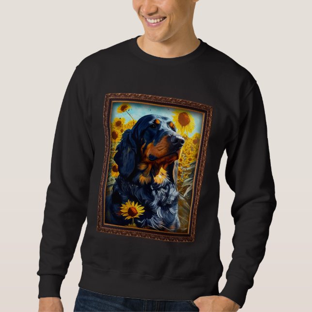 Sweatshirt Gordon Setter Painting Sunflower Flower Mom Women  (Devant)