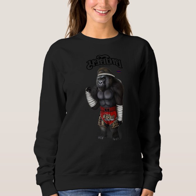 Sweatshirt Gorilla As Muay Thai Kick Boxer Champion 1 (Devant)