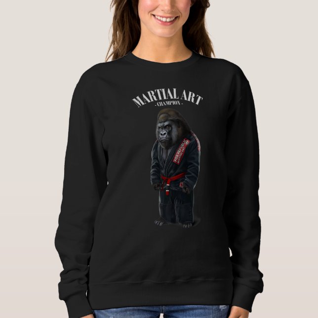 Sweatshirt Gorilla Judo Karate Master En Judogi Noir 1 (Devant)