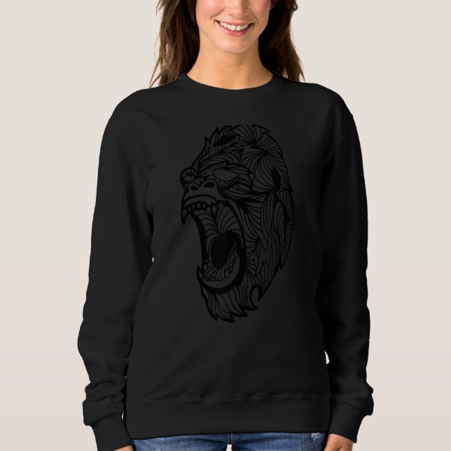 Sweatshirt Gorilla Monkey Style Mandala Gorillas Creative Pai (Devant)