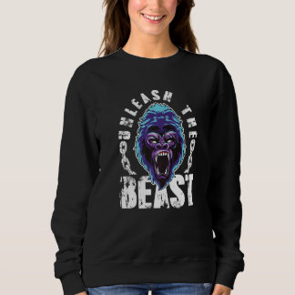 Sweatshirt Gorilla Unleash The Beast Gym Mode Fitness Motivat