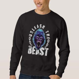 Sweatshirt Gorilla Unleash The Beast Gym Mode Fitness Motivat