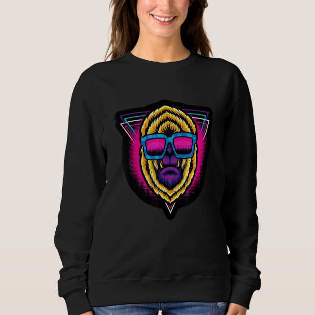 Sweatshirt Gorille Cool Géométrie Sacrée Motifs Fractals Bien (Devant)