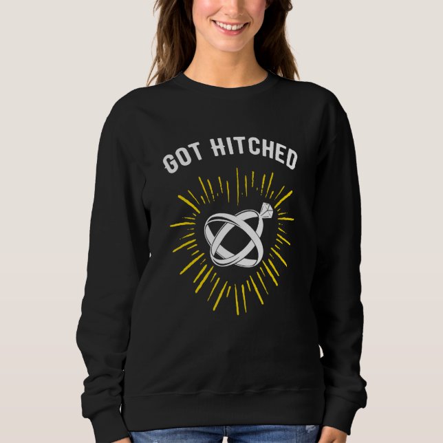 Sweatshirt Got Hitched Wedding Couples Bride and Groom (Devant)