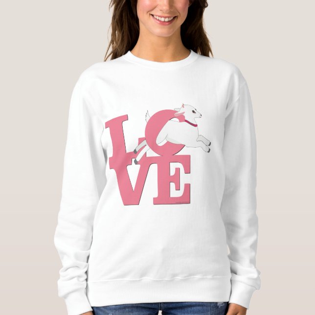 Sweatshirt GOT LOVER | BÉBÉ ROSE Chèvre L O V E - Chèvre blan (Devant)