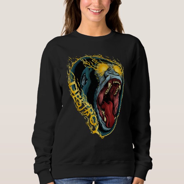 Sweatshirt Goth Esthétique Bad Gorilla Evil Esprit Animal (Devant)
