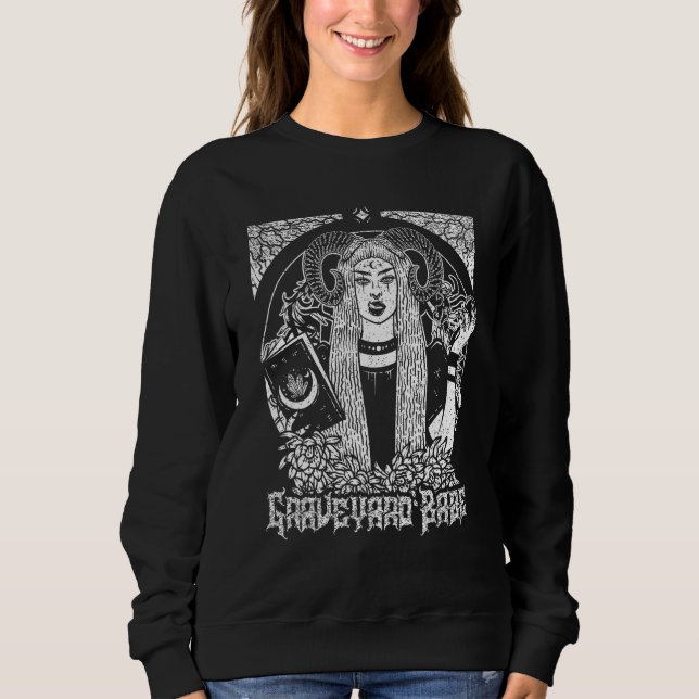 Sweatshirt Goth Gothic Witchcraft Occult Graveyard Babe Tarot (Devant)