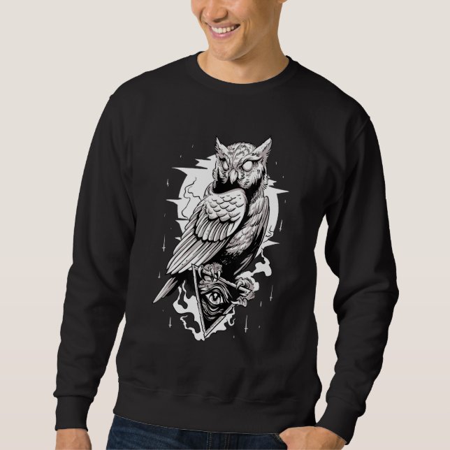 Sweatshirt Goth Owl Chouette Éffrayante Chouette Cool Chouett (Devant)