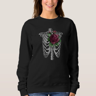 Sweatshirt Goth Rib Cage Et Vêtements Gothiques Rose Et Décor