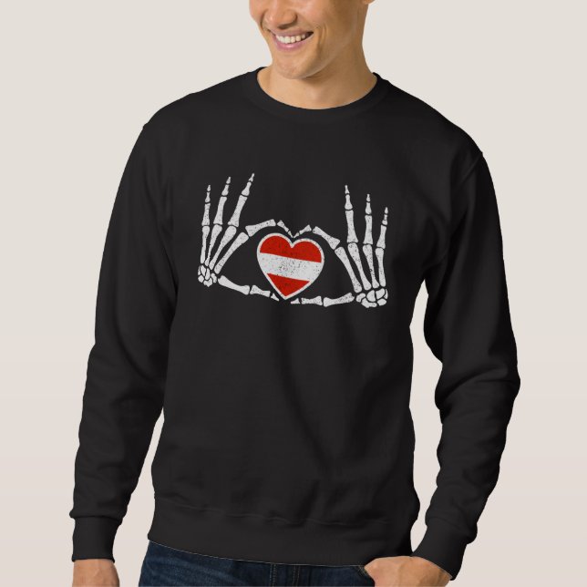 Sweatshirt Gothic Goth Skeleton Austria Austrian Halloween Co (Devant)