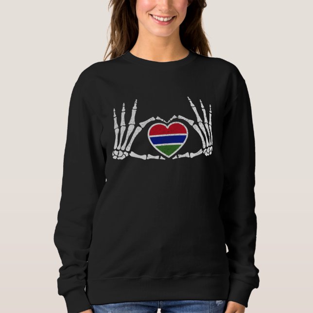 Sweatshirt Gothic Goth Skeleton Gambia Gambian Halloween Cost (Devant)
