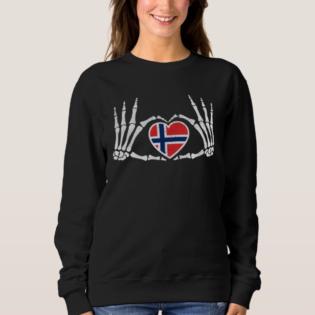 Sweatshirt Gothic Goth Skeleton Norway Norwegian Halloween Co (Devant)
