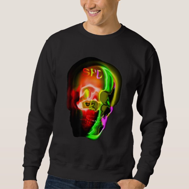 Sweatshirt Gothic Skull Skeleton Abstract Art (Devant)