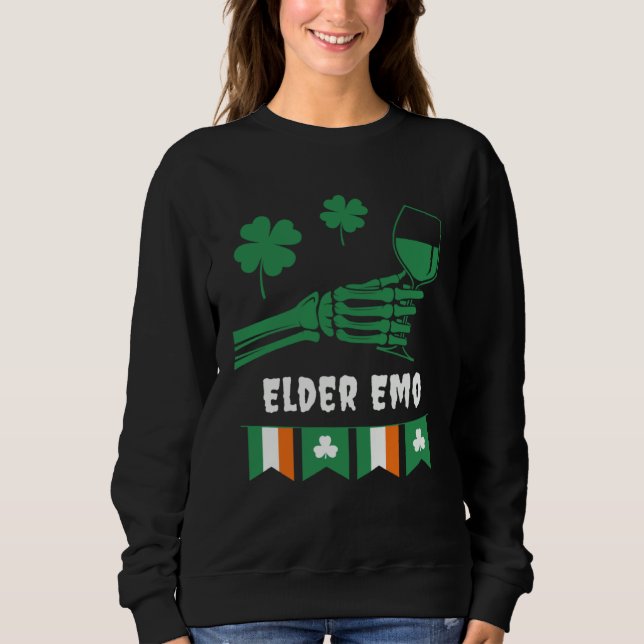 Sweatshirt Gothique Emo Aîné Saint-Patrick Vin Boire (Devant)