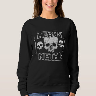 Sweatshirt Gothique Goth Heavy Metal Music Crâne Rétro