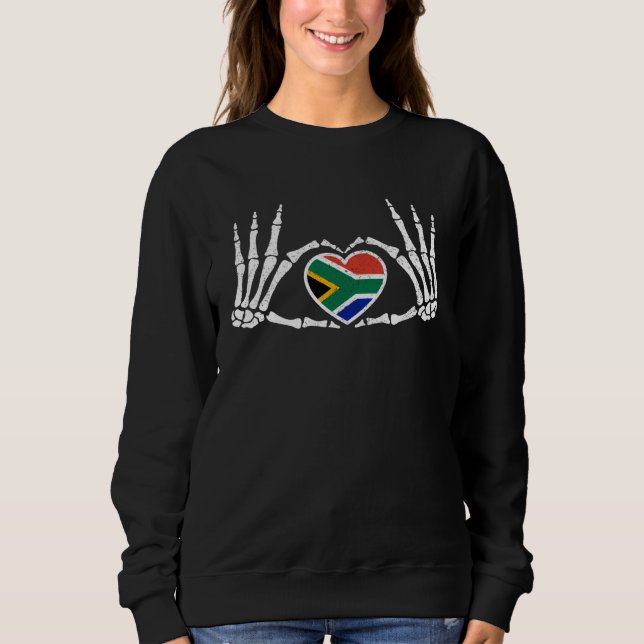 Sweatshirt Gothique Goth Squelette Afrique du Sud Africain Ha (Devant)