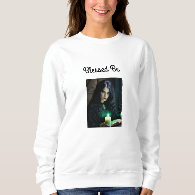 Sweatshirt Gothique Jolie Sorcière, Thème Sombre (Devant)