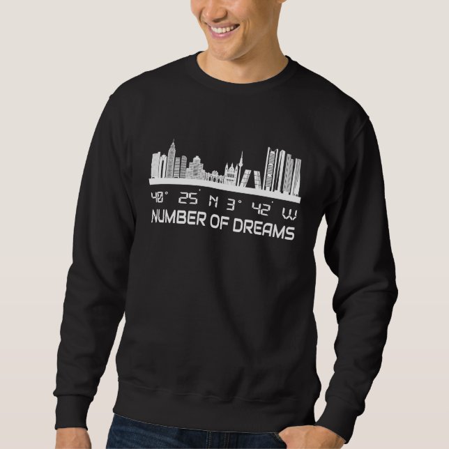 Sweatshirt GPS coordinates geography Spain home city Madrid (Devant)