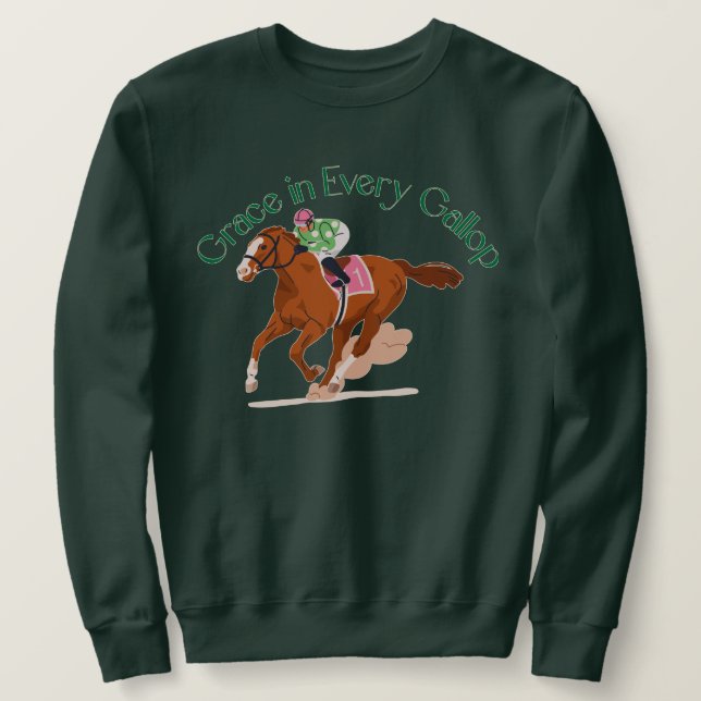Sweatshirt Grâce à chaque galop Cheval pour hommes et femmes  (Design devant)