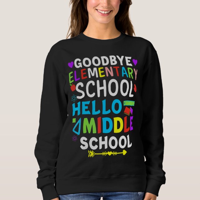 Sweatshirt Graduation Pour 5ème Adieu Bonjour Middle Sc (Devant)