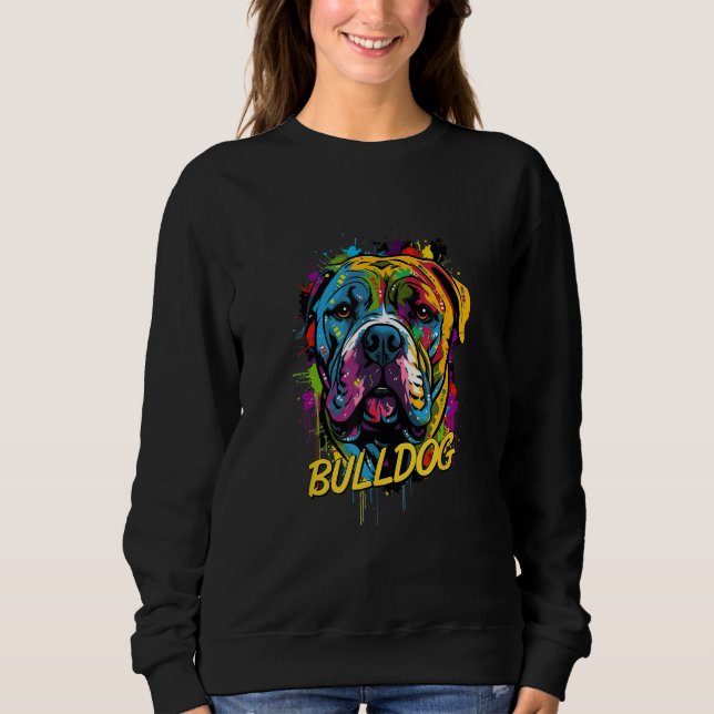 Sweatshirt Graffiti American Bulldog Mural Street for Pet Own (Devant)