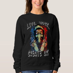 Sweatshirt Graffiti Artiste Avec Canettes En Spray Tagger Str