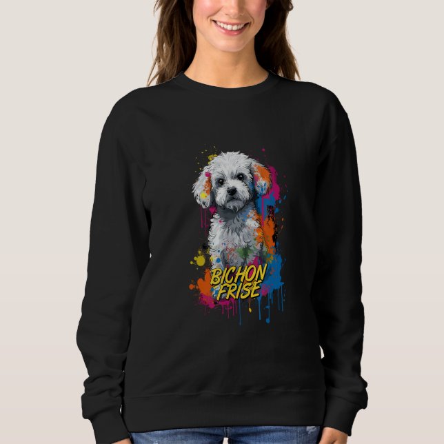 Sweatshirt Graffiti Bichon Frise Mural Street Bichon Frise (Devant)
