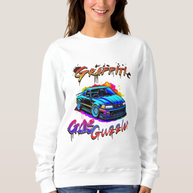 SWEATSHIRT GRAFFITI GAS GUZZLER - VOITURE À DRIFT (Devant)