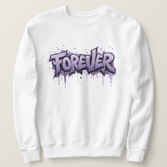 Sweatshirt Graffiti Lavender Infinity "FOREVER" (Design devant)