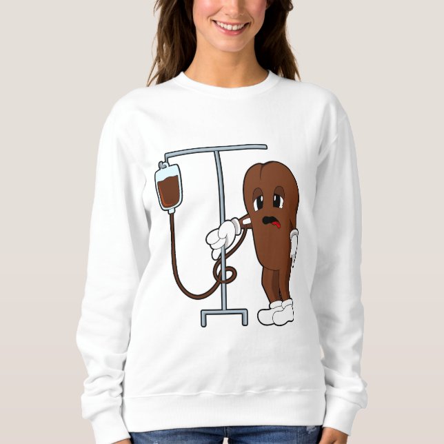 Sweatshirt Graine de café avec cafetière (Devant)