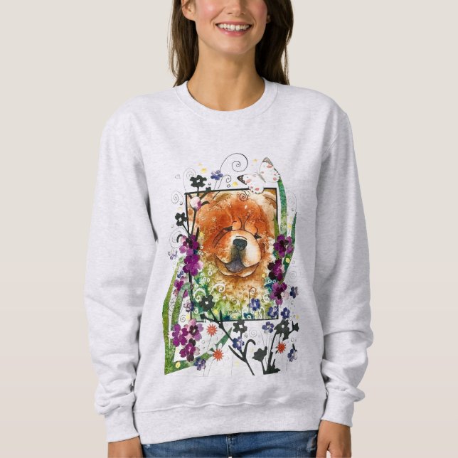 Sweatshirt GRAINS DE CHANGEMENT  chow rouge  (Devant)