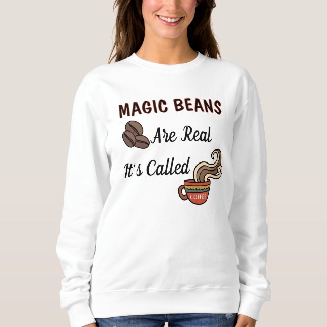 Sweatshirt Grains Magiques de Café (Devant)