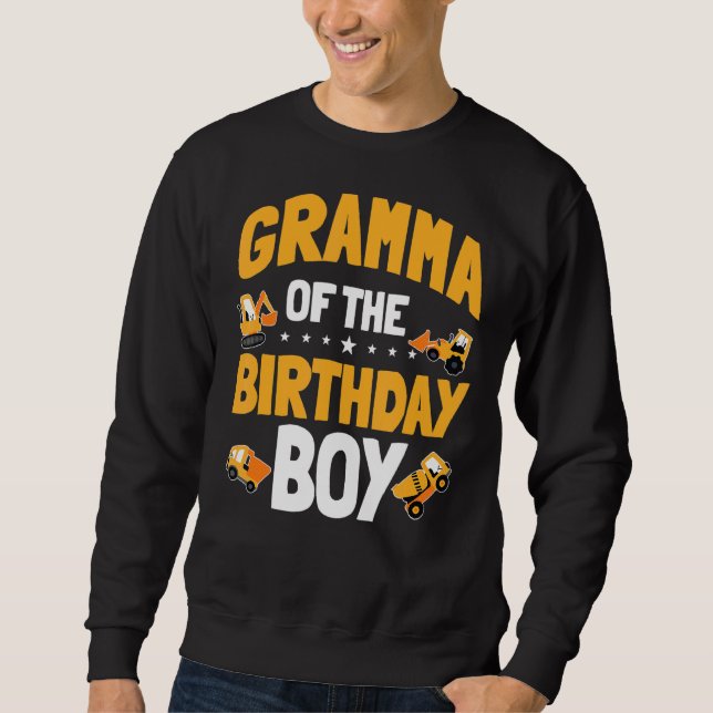 Sweatshirt Gramma De L'Anniversaire Boy Construction Ouvrier  (Devant)