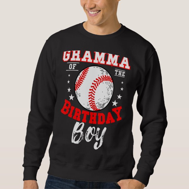 Sweatshirt Gramme De L'Anniversaire Garçon Baseball Thème Ann (Devant)