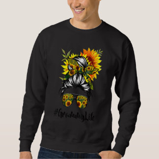 Sweatshirt Grammy Life Messy Cheveux Bun Tournesol Femme Mère