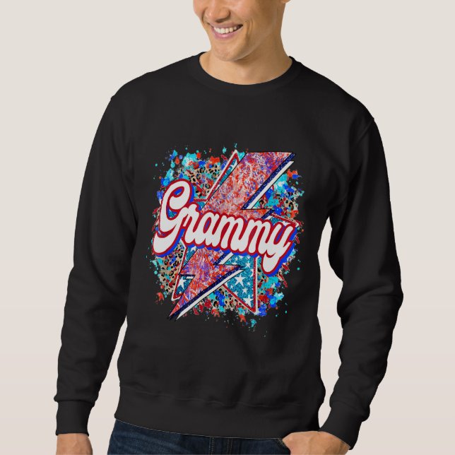 Sweatshirt Grammy Retro America Leopard Lightning Bolt 4e De (Devant)