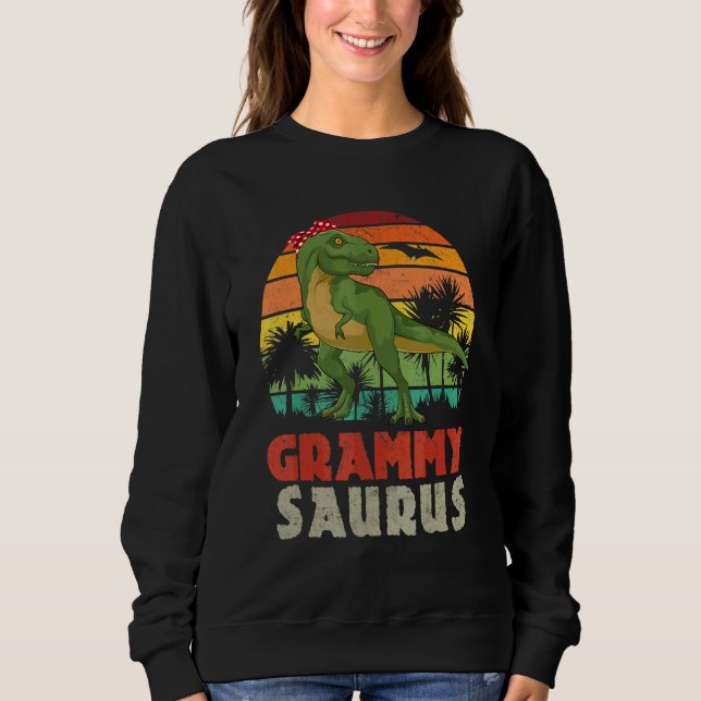 Sweatshirt Grammysaurus Rex Dinosaur Famille Correspondant (Devant)