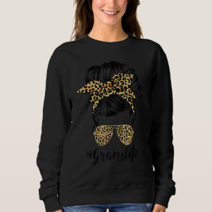 Sweatshirt Grams Life Messy Cheveux Bun Leopard Femmes Mère D