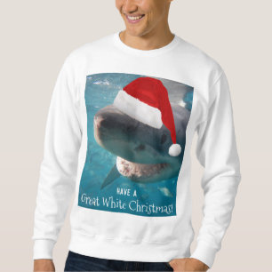 Sweatshirt Grand Blanc Shark de Noël photo amusant